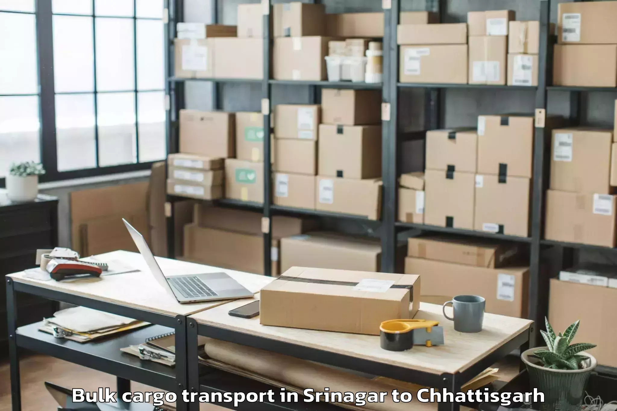 Easy Srinagar to Narayanpur Bulk Cargo Transport Booking